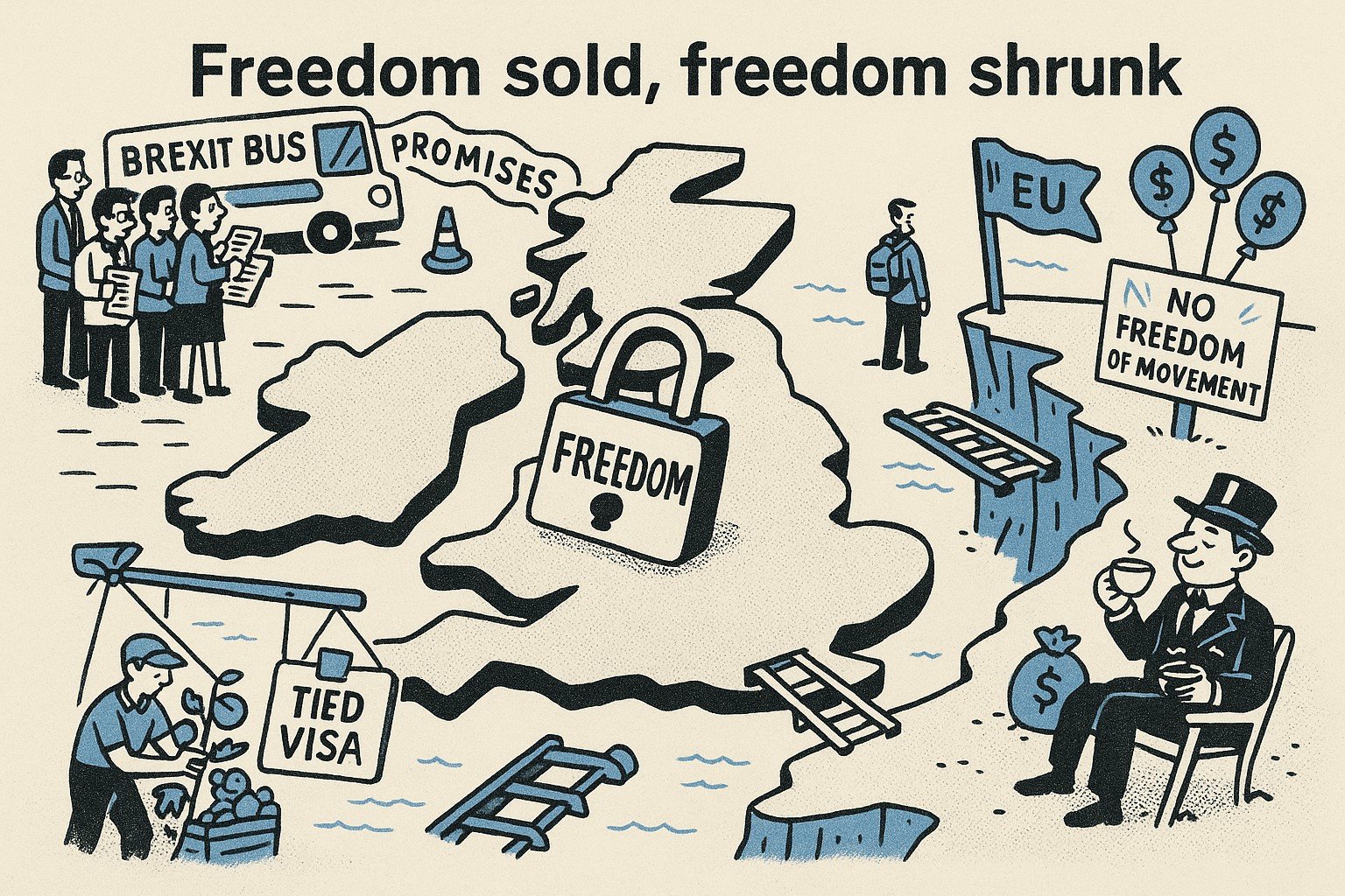 Freedom sold, freedom shrunk