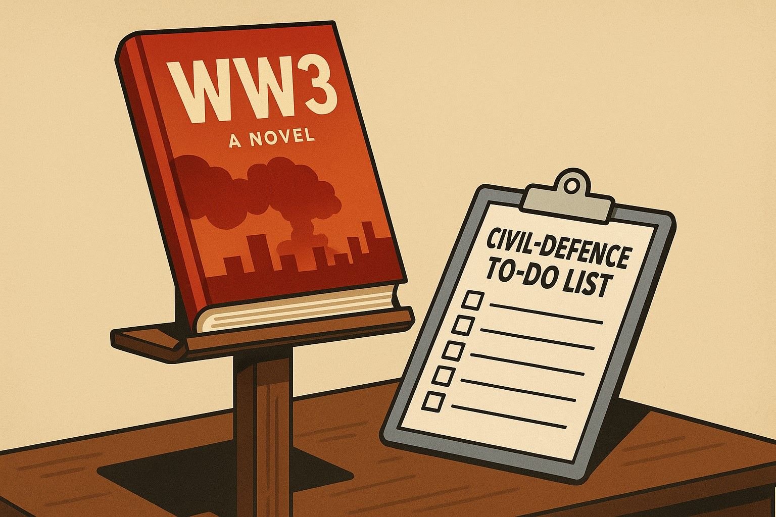 World War III by chapter. Reality by invoice.