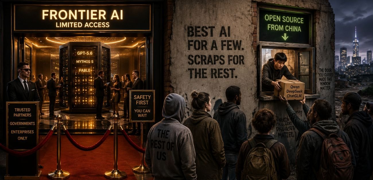 The Rich Get Frontier AI, the Rest Get Safety Talks Again