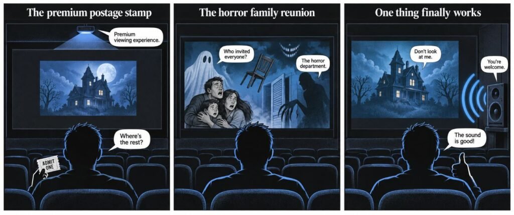 Editorial sketch for "Other Mommy: A Small Screen for a Whole Family of Horrors".